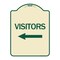 Signmission Visitors with Left Arrow Heavy-Gauge Aluminum Architectural Sign, 24" x 18", TG-1824-24617 A-DES-TG-1824-24617 - alternate 1